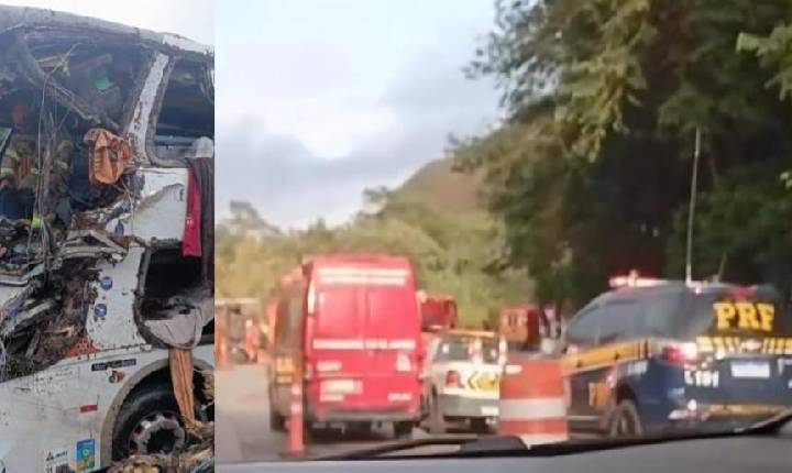 Acidente envolvendo ônibus deixa dezenas de feridos e nove mortos; entre as vítimas fatais uma criança