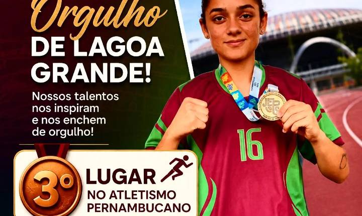 Atleta da Escola Tarcila Araújo, de Jutaí, em Lagoa Grande conquista o 3⁰ lugar na prova dos 800 metros no Atletismo Pernambucano
