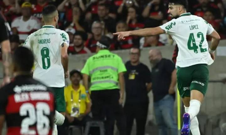 Brasileirão: Palmeiras aproveita expulsão de Carrascal e falhas de Rossi, e atropela o Flamengo no Maracanã; veja imagens do lance que gerou cartão vermelho