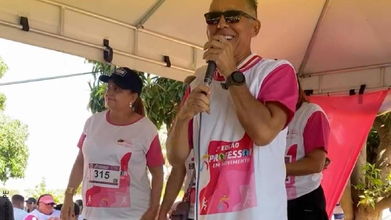 Defensor da bandeira esportiva, vereador Mantena participa da Corrida do Professor e parabeniza a SEDUC de Lagoa Grande-PE pela realização do evento