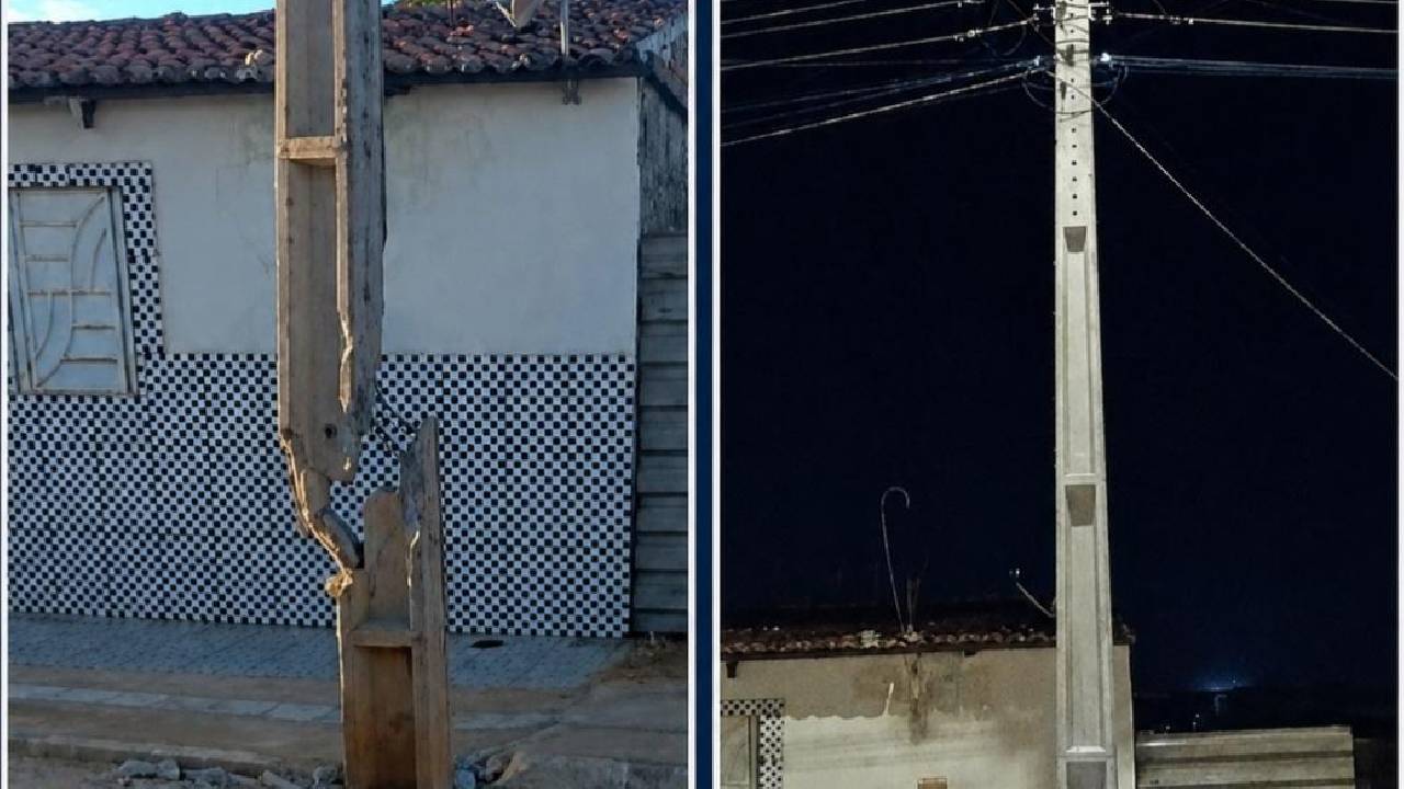 Demanda da população atendida! Após matéria do Notícias em Destaque, Neoenergia troca poste no bairro da Estátua, em Lagoa Grande-PE