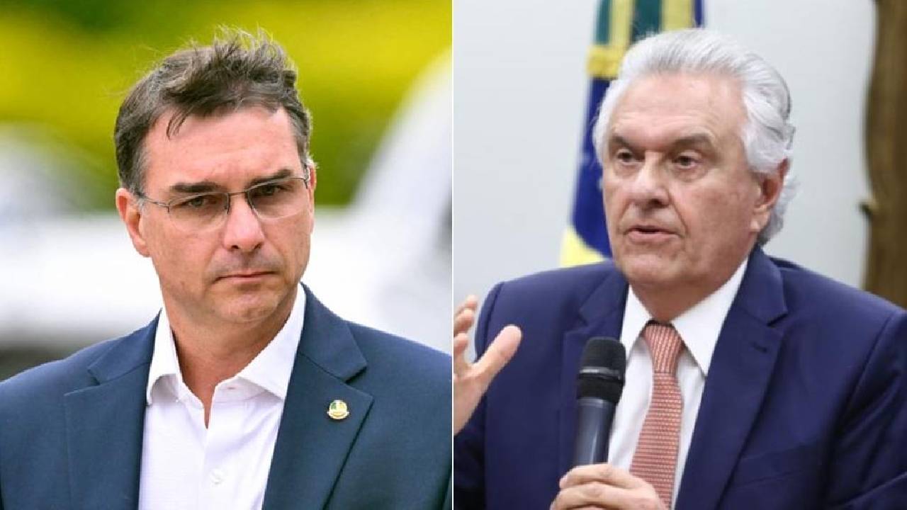 Candidaturas de Flávio Bolsonaro e Ronaldo Caiado para presidente são lançadas pelo PL e PSD