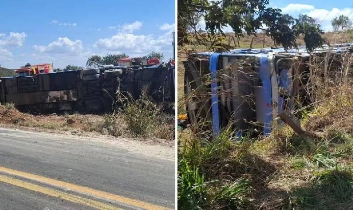 Tragédia: Acidente entre dois carros, caminhão e ônibus do Grupo Guanabara deixa sete mortos; entre as vítimas um bebê