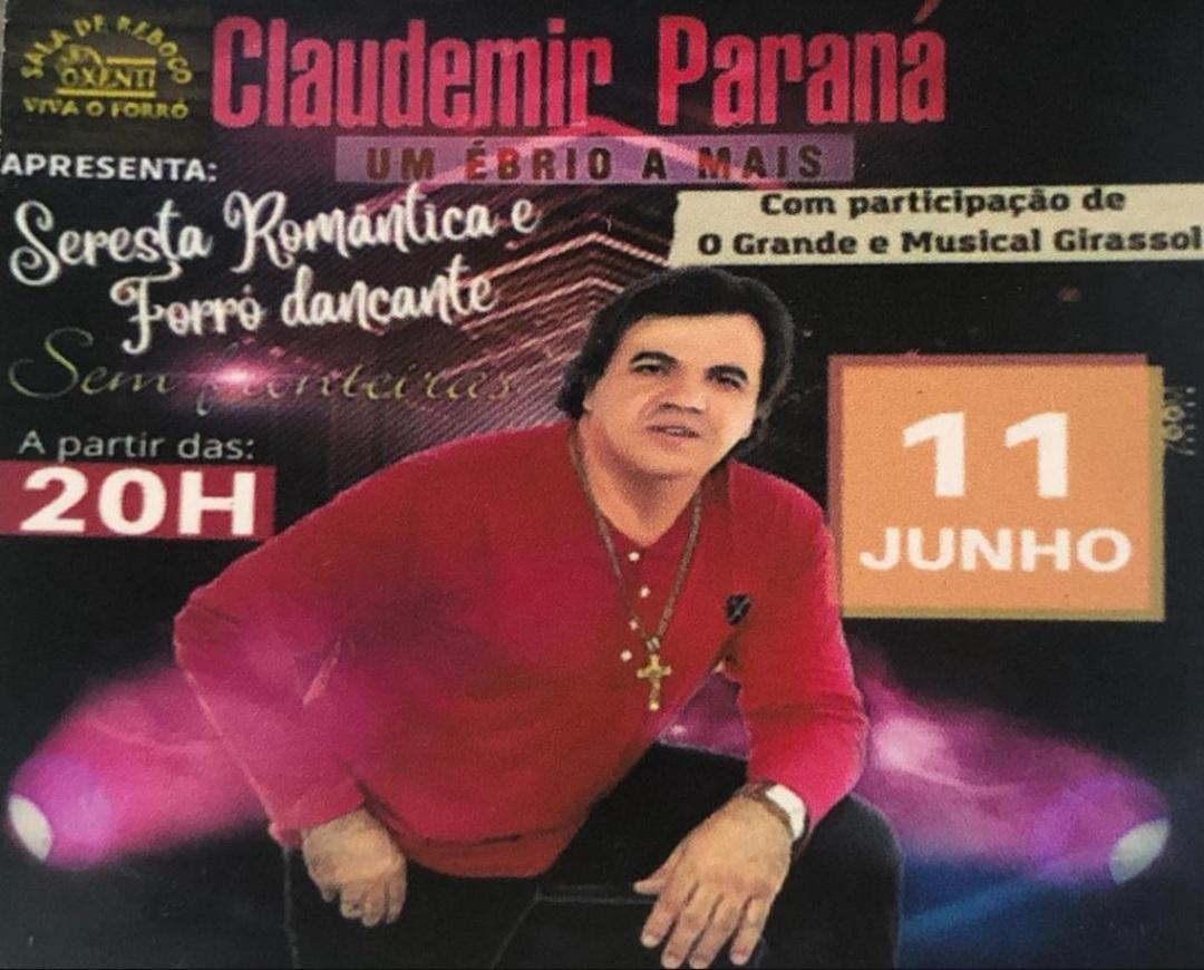 É HOJE: Sala de Reboco Ôxenti promove 'Seresta Romântica e Forró Dançante', com Claudemir Paraná e O Grande e Musical Girassol