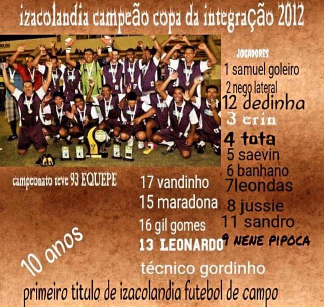Conquista histórica: Izacolândia e o inédito título da Copa da Integração em 2012