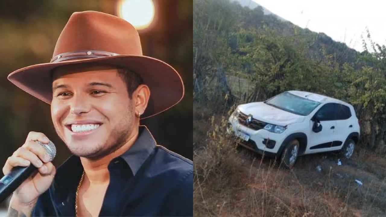 Cantor Tierry sofre acidente de carro a caminho de show na Bahia
