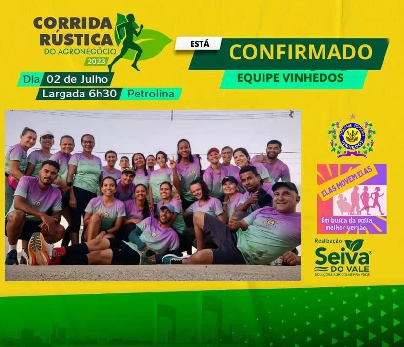 Com apoio da Prefeitura de Lagoa Grande-PE, equipe Vinhedos participará no próximo domingo (02) da Corrida Rústica do Agronegócio 2023 em Petrolina-PE