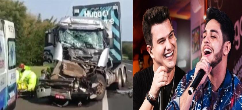 Acidente com carreta da Dupla Sertaneja Hugo & Guilherme é registrado em São Paulo
