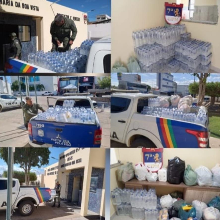 Polícia Militar arrecada donativos em Lagoa Grande-PE e Santa Maria da Boa Vista-PE para atingidos pelas enchentes no Rio Grande do Sul