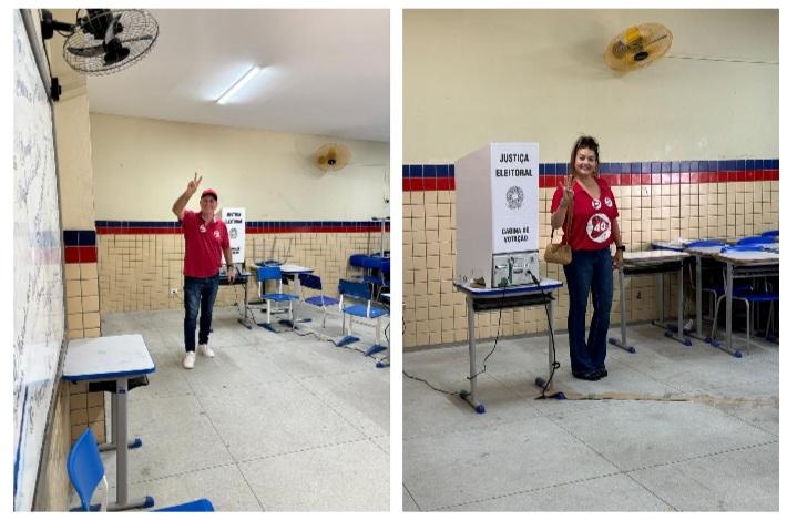 Ex-prefeitos Jorge e Rose Garziera votam no distrito de Vermelhos, em Lagoa Grande-PE e falam de suas expectativas sobre as eleições