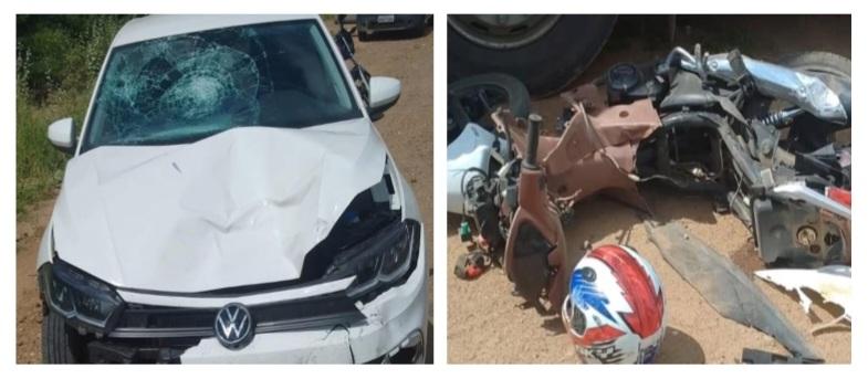 Acidente entre carro e moto é registrado nas proximidades do aeroporto de Petrolina-PE