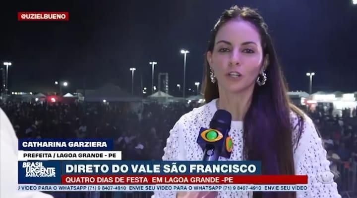 Em entrevista à Band TV, prefeita Catharina Garziera fala sobre sucesso absoluto dos festejos do aniversário de Lagoa Grande-PE; ASSISTA