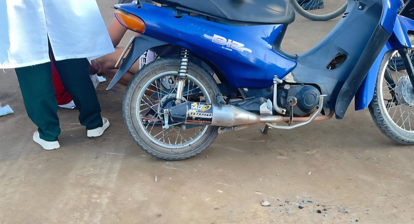 Jovem motociclista sofre acidente na zona rural de Petrolina-PE