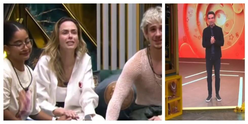 Tadeu Schmidt quebra protocolo ao vivo no BBB26 e presta apoio à Ana Paula Renault pela morte do pai; VEJA O VÍDEO