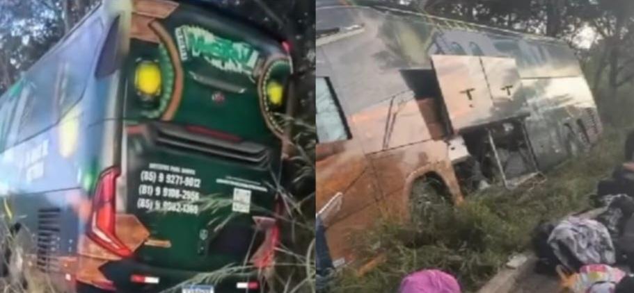 Banda Mastruz com Leite sofre acidente após o motorista perder o controle do ônibus no Maranhão