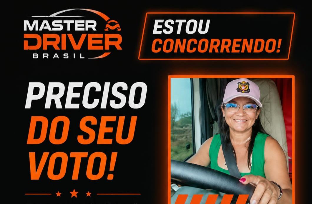 De Petrolina-PE para todo país, caminhoneira concorre ao prêmio de R$ 500 mil do Master Driver Brasil; saiba como votar