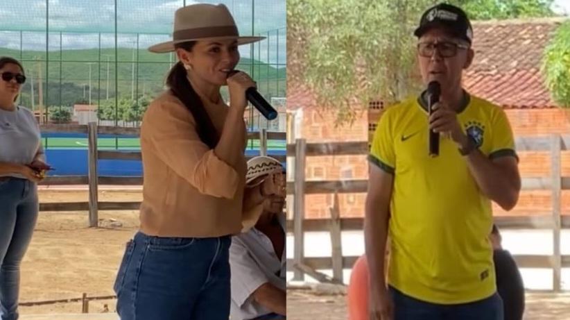 Prefeita Catharina Garziera e comitiva entregam retroescavadeira em Jutaí - adquirida através de emenda do deputado Lucas Ramos