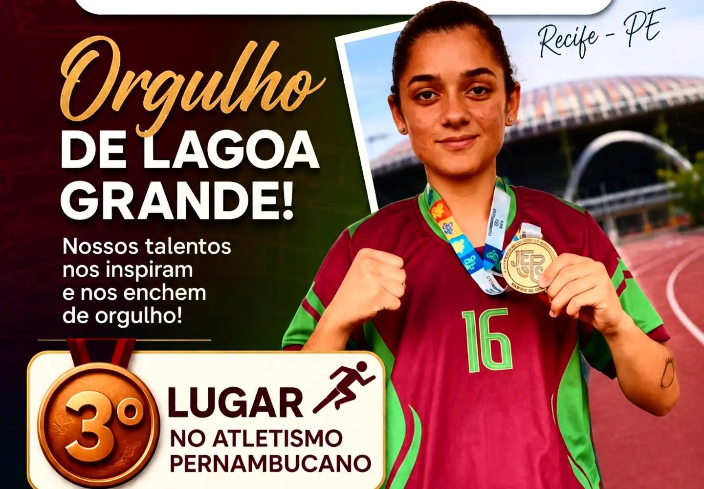 Atleta da Escola Tarcila Araújo, de Jutaí, em Lagoa Grande conquista o 3⁰ lugar na prova dos 800 metros no Atletismo Pernambucano