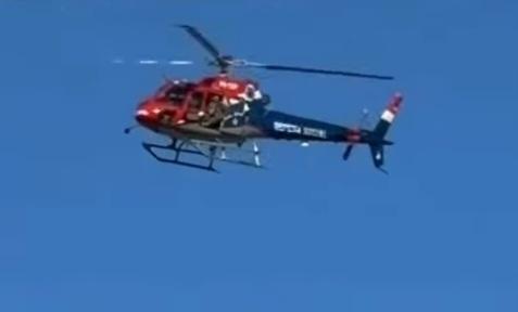 Helicóptero da Secretaria de Defesa Social de Pernambuco sobrevoa Izacolândia e Lagoa Grande, e chama a atenção da população