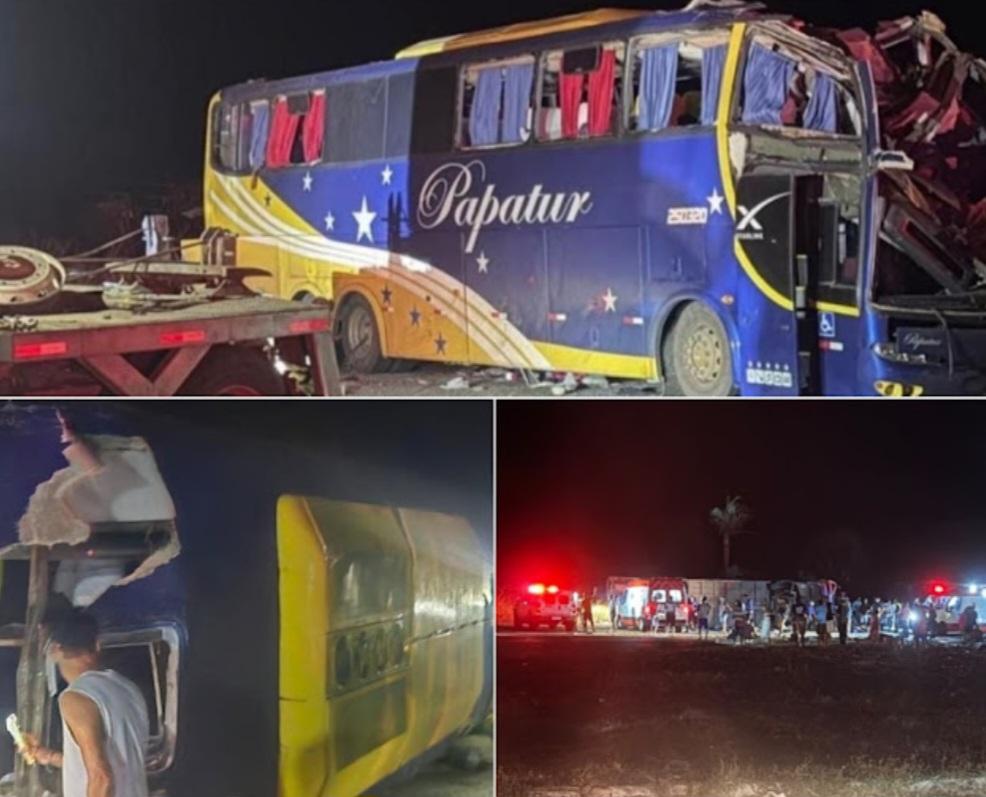 Tragédia: Acidente com ônibus deixa 6 mortos e mais de 30 feridos na BR-116, que cruza a divisa entre Bahia e Minas Gerais