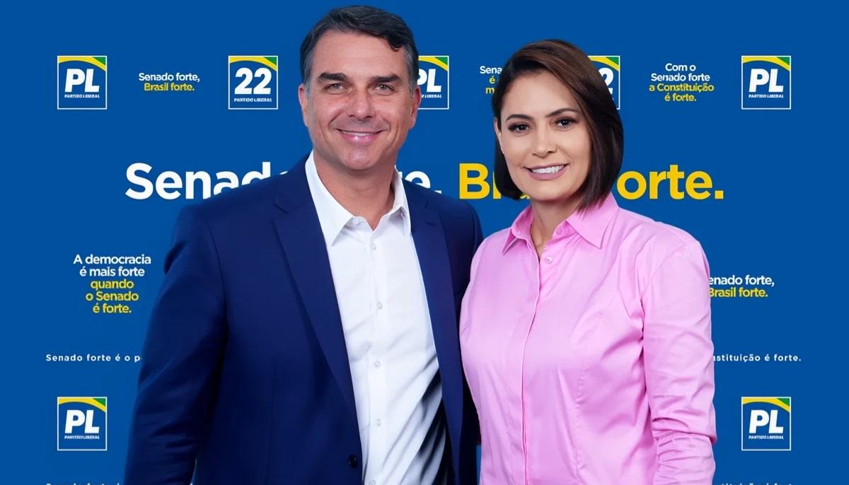 Michelle Bolsonaro confirma a aliados que Flávio deixou o Brasil